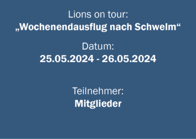 Lions on tour: „Wochenendausflug nach Schwelm“