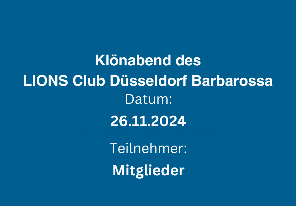 Klönabend des Lions Club Düsseldorf Barbarossa im November