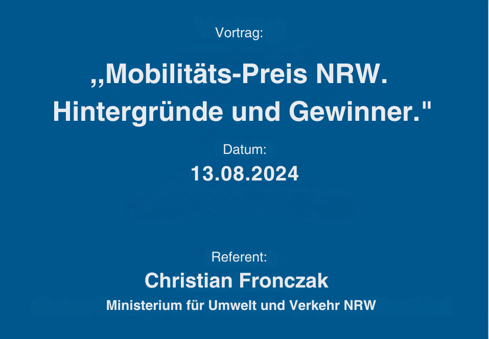 Mobilitäts-Preis NRW. Hintergründe und Gewinner.