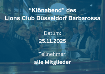 Klönabend des Lions-Club Düsseldorf Barbarossa