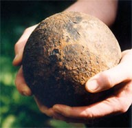 Kanonenkugel, Fundstück bei Restaurierungsarbeiten