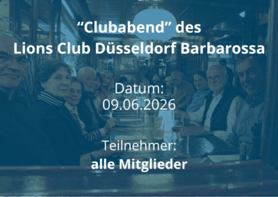 Clubabend des Lions Club Düsseldorf Barbarossa