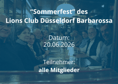 Sommerfest des Lions Club Düsseldorf Barbarosa