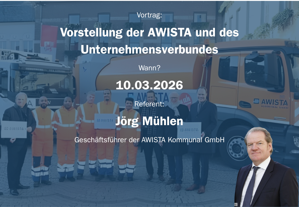 Joerg Muehlen stellt die AWISTA und den Unternehmensverbund vor.